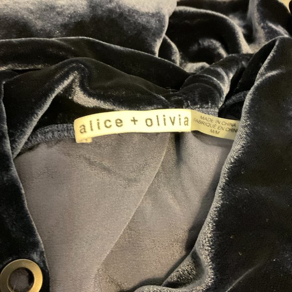 Alice + Olivia | Navy Velvet Mini Dress - Picture 7 of 8